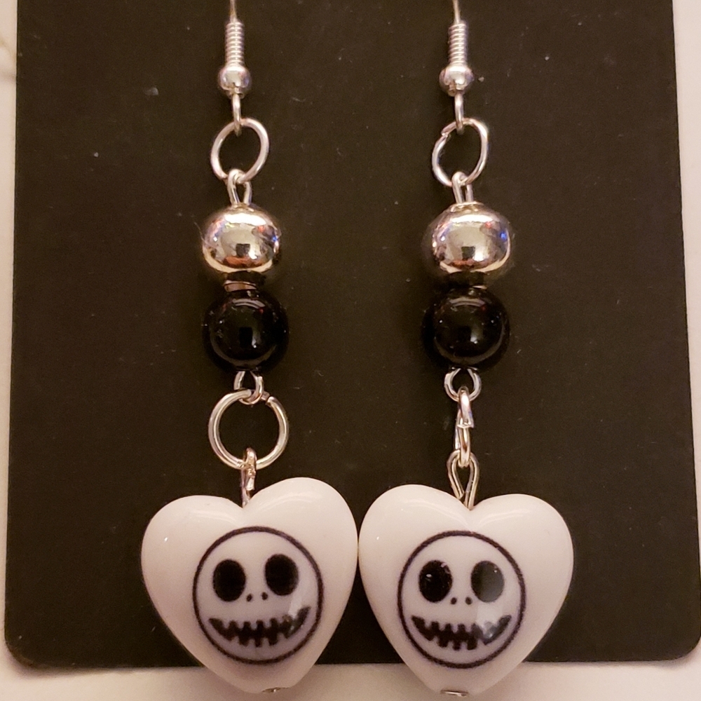 Handmade Beaded The Nightmare Before Christmas Jack Skellington Earrings